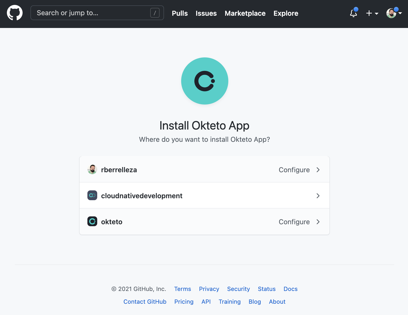 install Okteto Cloud